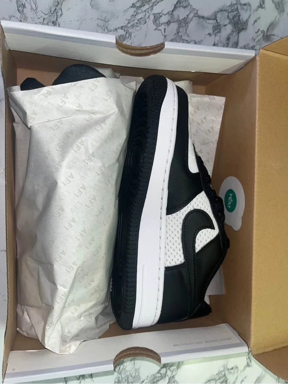 Nike Kids Black and White Low-Top Swoosh Sneakers